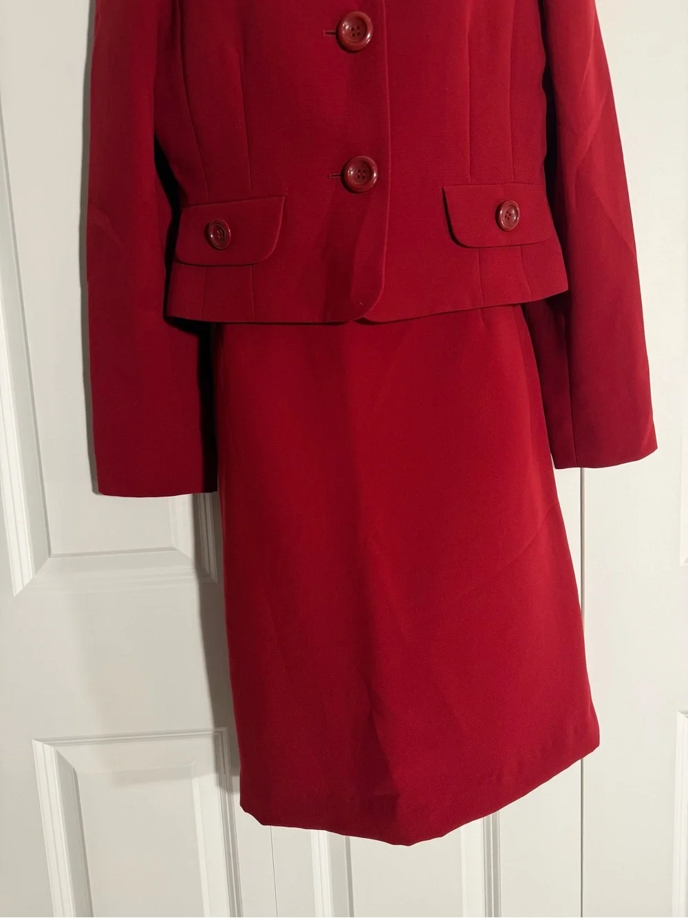 Tahari Red Skirt Suit Set - Jacket & Skirt